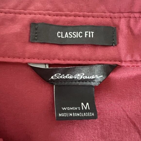 Eddie Bauer Departure Shirt Womens M Classic Fit Pink Long Sleeve Button Down - Picture 7 of 11